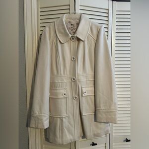 BCBG Cream Trench Coat Classic Timeless Design